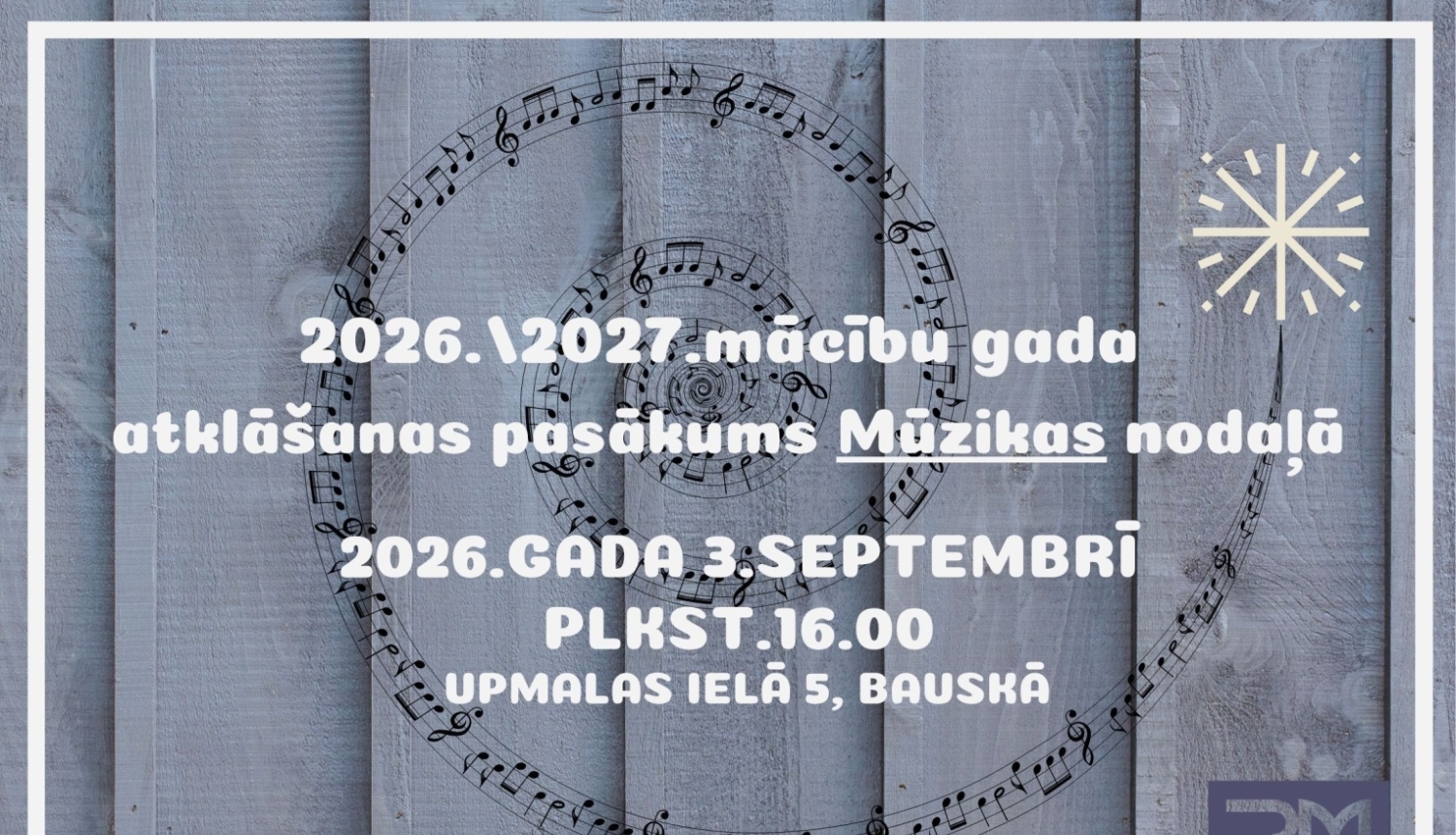 Informācija par 3.septembra pasākumu Mūzikas nodaļā.