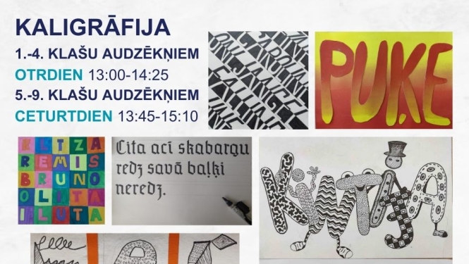 Nāc un apgūsti mūsdienu tekstilmākslu, kaligrāfiju, zīmēšanu, gleznošanu un veidošanu!